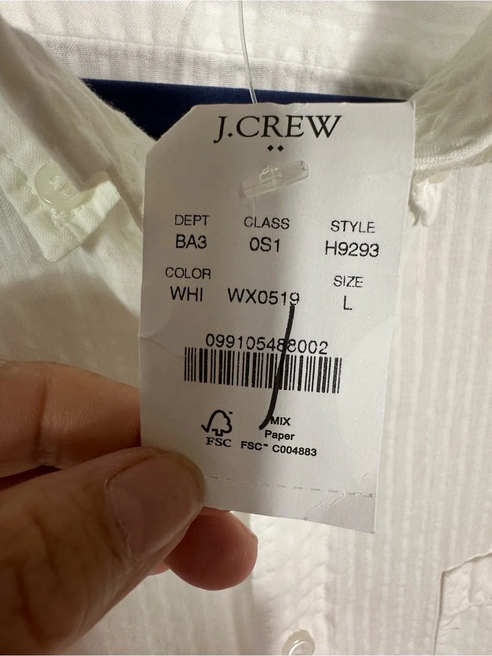 J. Crew White Short-Sleeve Button-Down Shirt 100% cotton